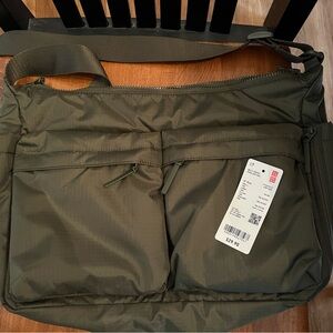 Uniqlo shoulder bag. Brand new, olive, nylon exterior.